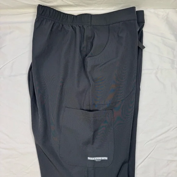 Skechers Scrub Pants Gray Large Reliance Cargo 3 Pocket Straight Leg Stretch - Picture 11 of 16